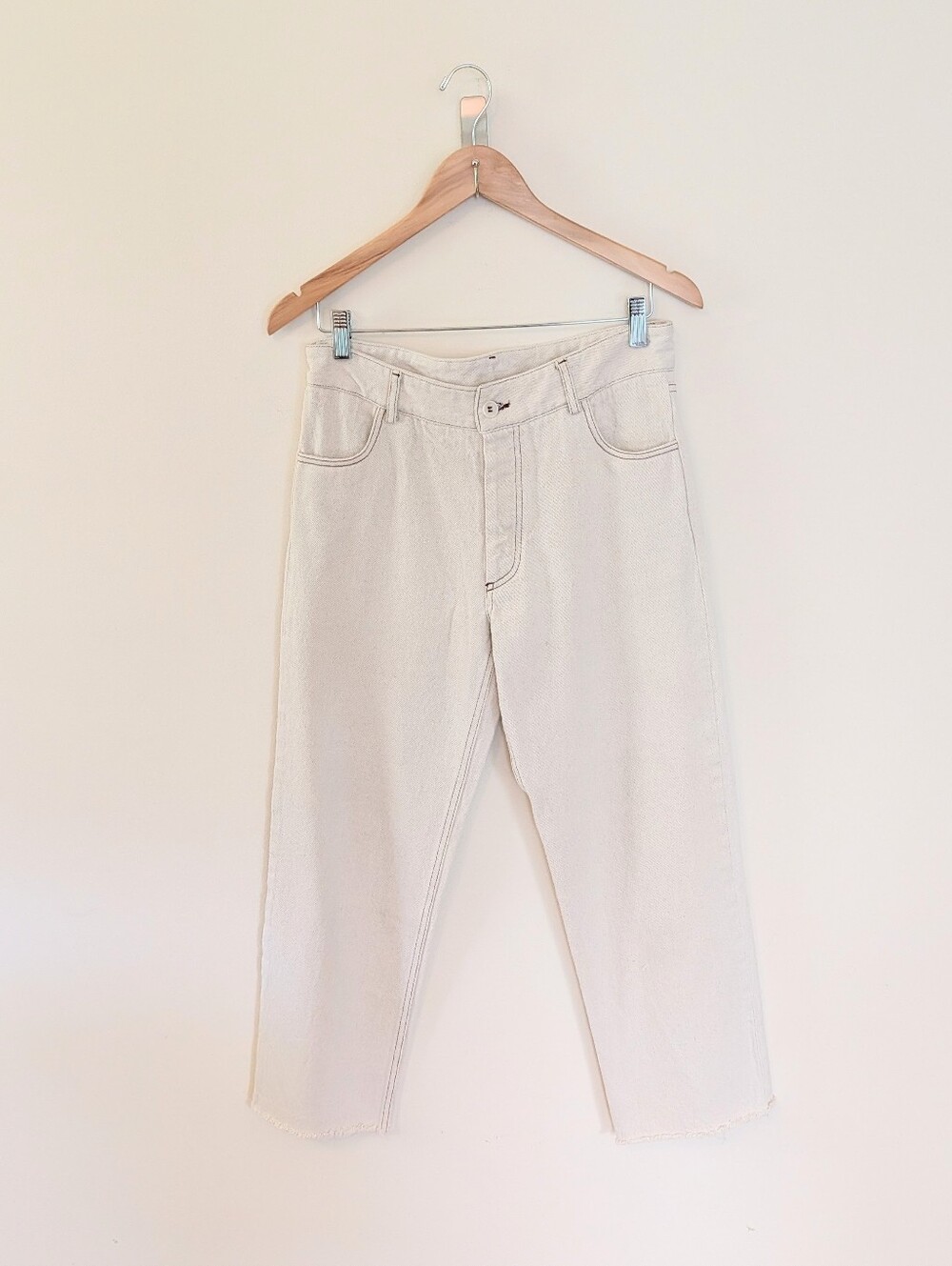 Baserange White Cropped Jeans Small